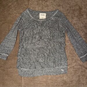 Abercrombie & Fitch Heather Gray Ruffle Top